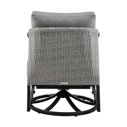 Armen Living - Palma Outdoor Patio Swivel Lounge Chair in Aluminum with Gray Cushions - LCPFSWCHGR view 5