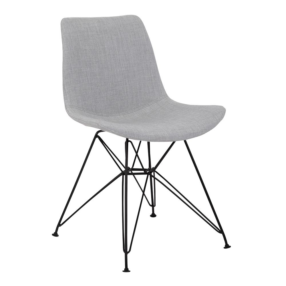 Armen Living - Palmetto Contemporary Dining Chair in Gray Fabric with Black Metal Legs - LCPLCHBLGR veiw 1