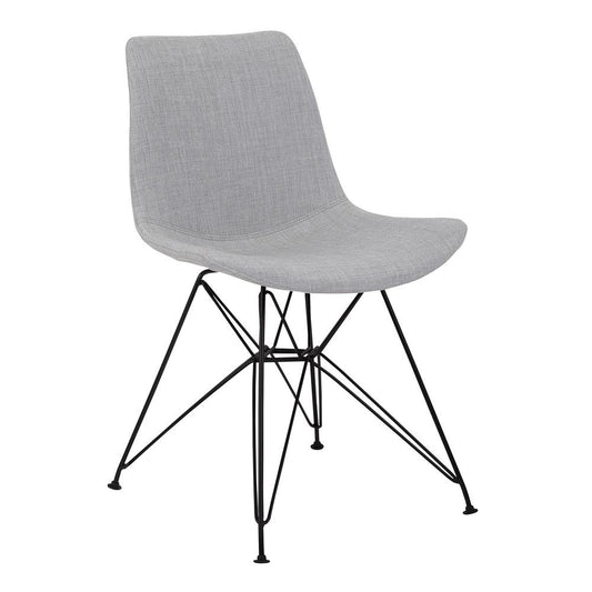 Armen Living - Palmetto Contemporary Dining Chair in Gray Fabric with Black Metal Legs - LCPLCHBLGR veiw 1