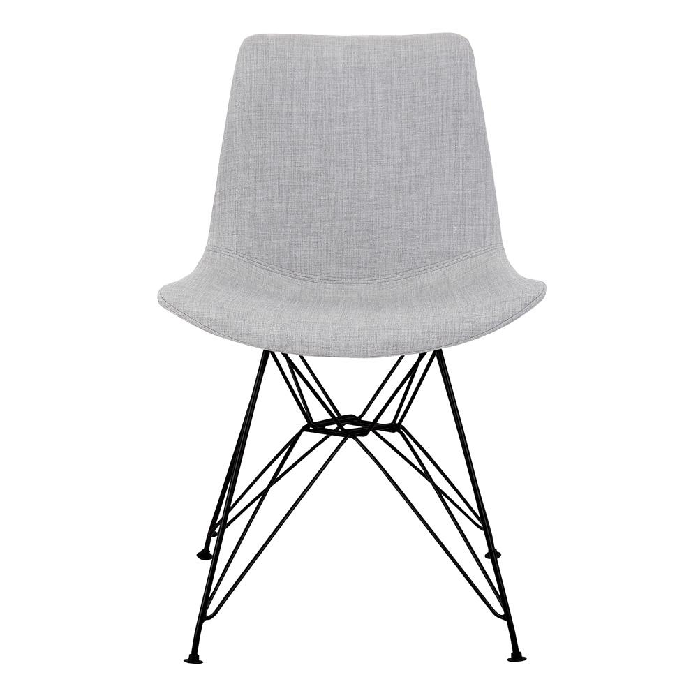 Armen Living - Palmetto Contemporary Dining Chair in Gray Fabric with Black Metal Legs - LCPLCHBLGR veiw 2