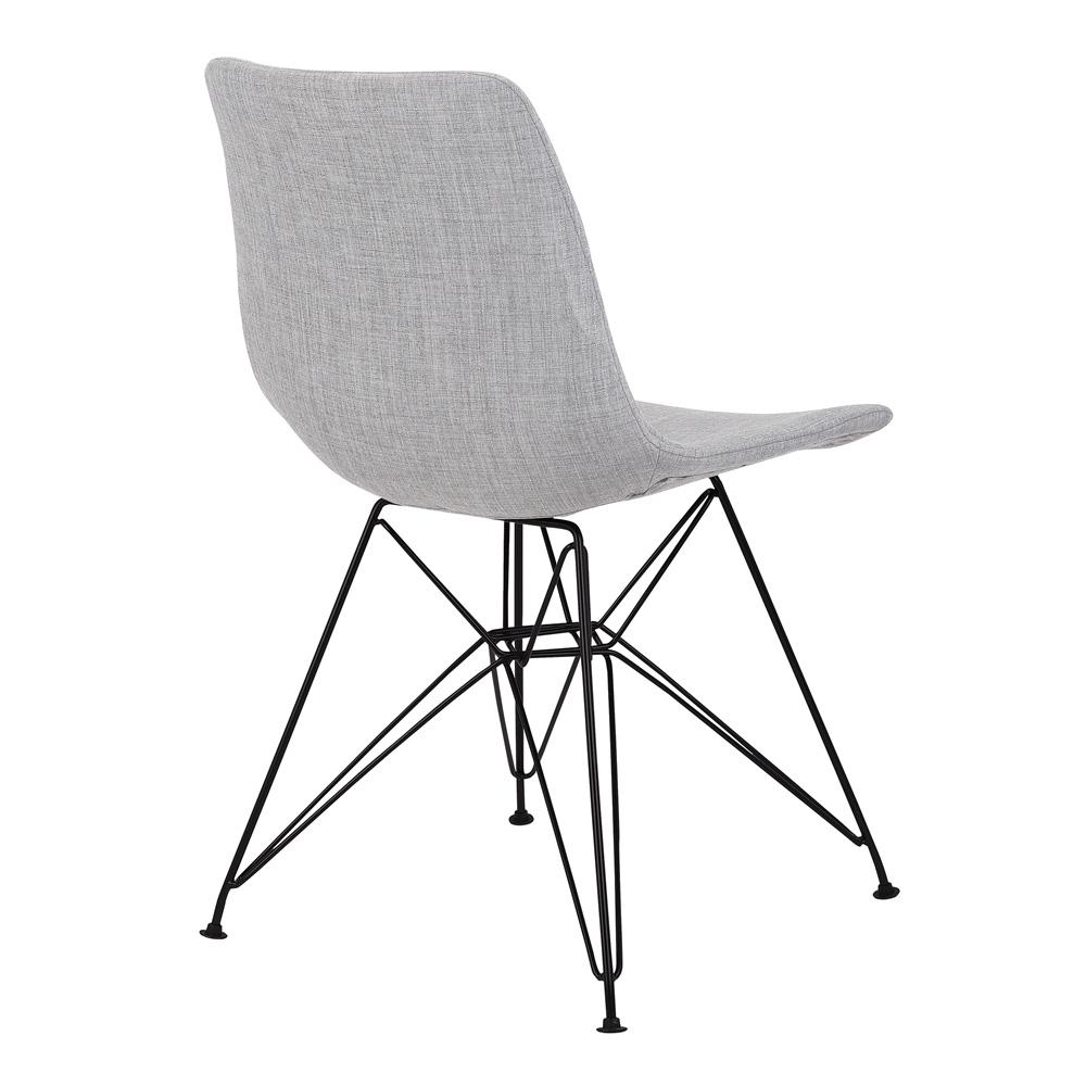 Armen Living - Palmetto Contemporary Dining Chair in Gray Fabric with Black Metal Legs - LCPLCHBLGR veiw 3