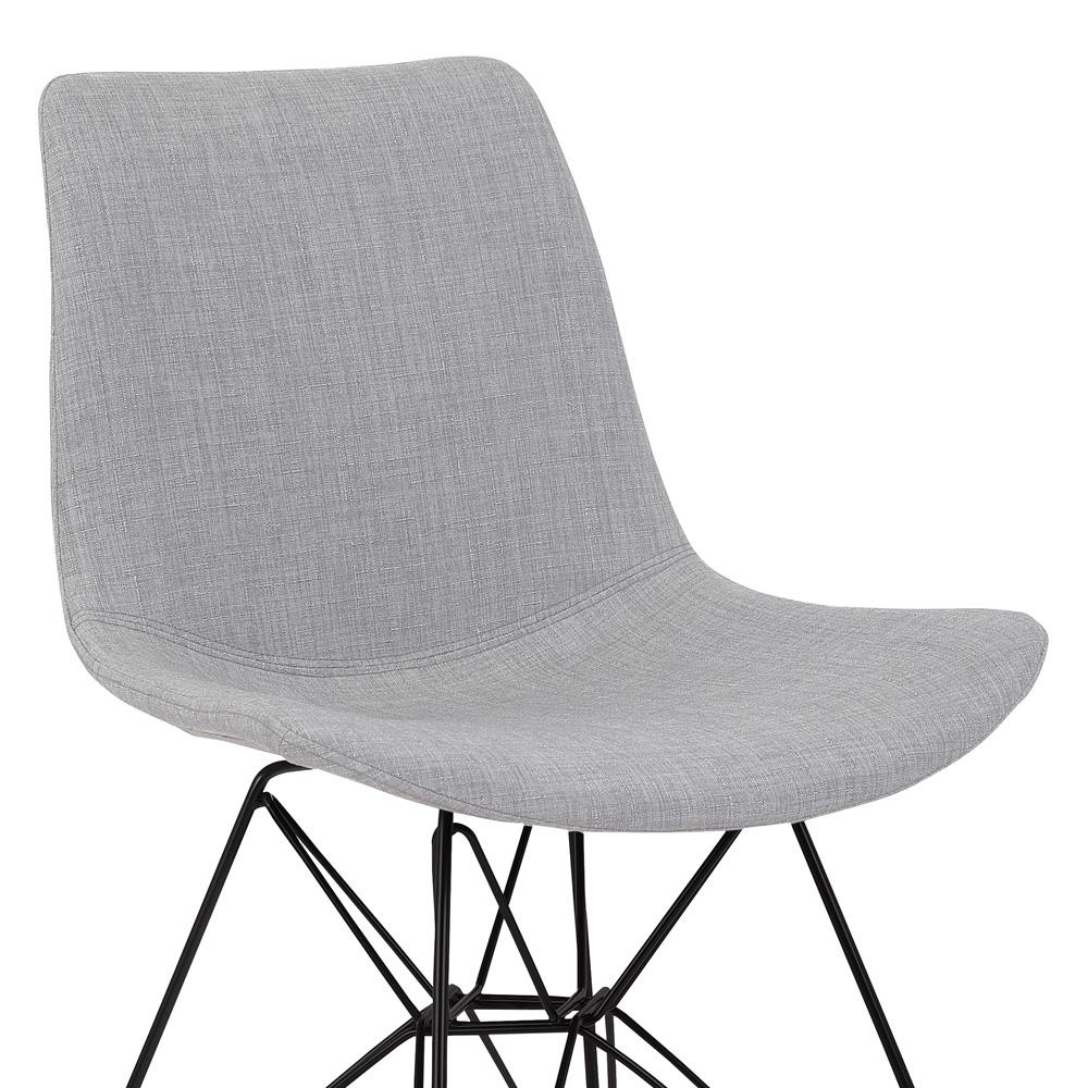 Armen Living - Palmetto Contemporary Dining Chair in Gray Fabric with Black Metal Legs - LCPLCHBLGR veiw 4