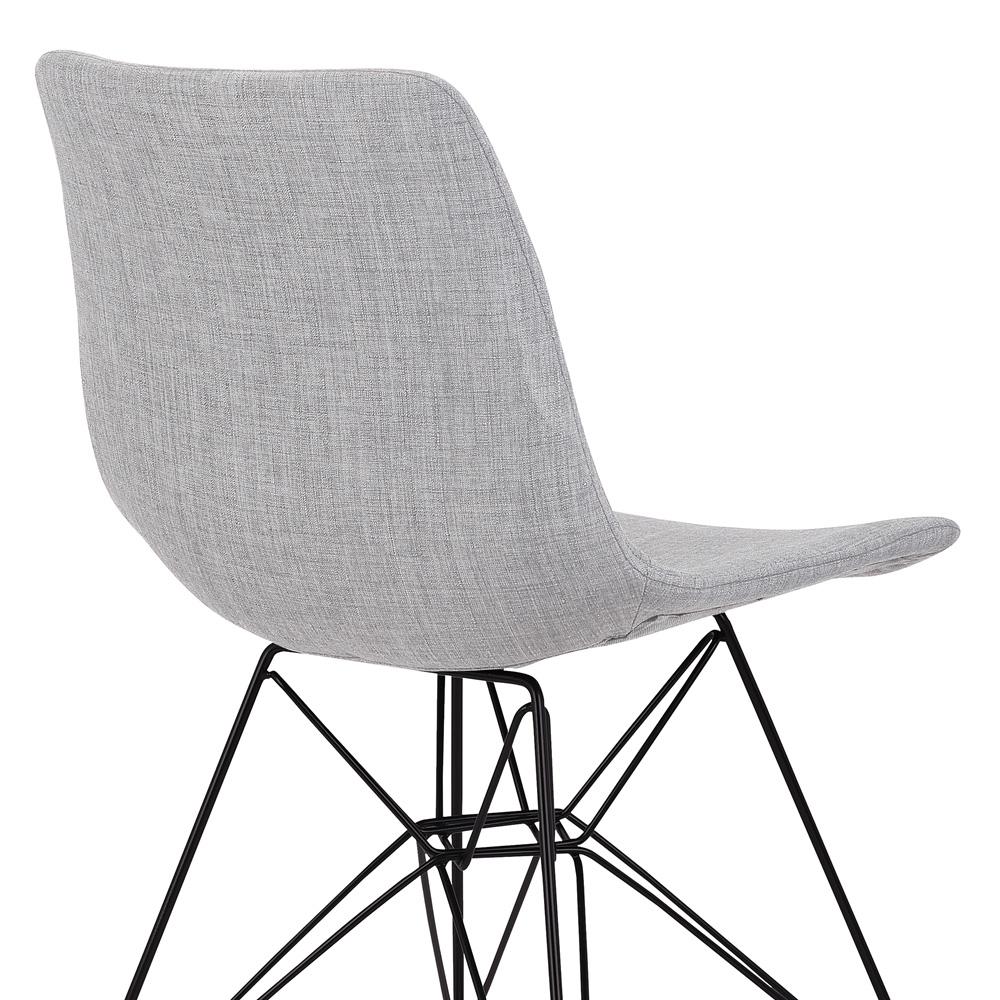 Armen Living - Palmetto Contemporary Dining Chair in Gray Fabric with Black Metal Legs - LCPLCHBLGR veiw 5