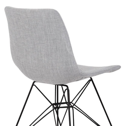 Armen Living - Palmetto Contemporary Dining Chair in Gray Fabric with Black Metal Legs - LCPLCHBLGR veiw 5