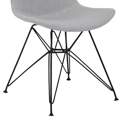 Armen Living - Palmetto Contemporary Dining Chair in Gray Fabric with Black Metal Legs - LCPLCHBLGR veiw 6