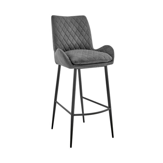 Armen Living - Panama 26in Counter Height Bar Stool in Charcoal Fabric and Black Finish - LCPMBACH26 - CLOSEOUT veiw 1