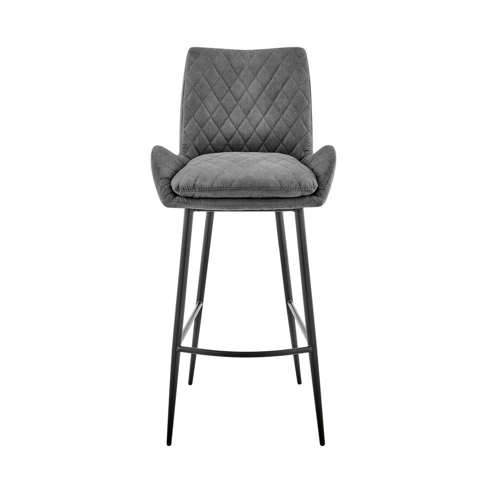 Armen Living - Panama 30in Bar Height Bar Stool in Charcoal Fabric and Black Finish - LCPMBACH30 - CLOSEOUT veiw 2