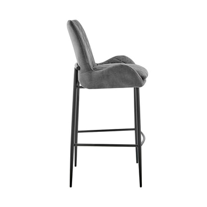 Armen Living - Panama 30in Bar Height Bar Stool in Charcoal Fabric and Black Finish - LCPMBACH30 - CLOSEOUT veiw 3