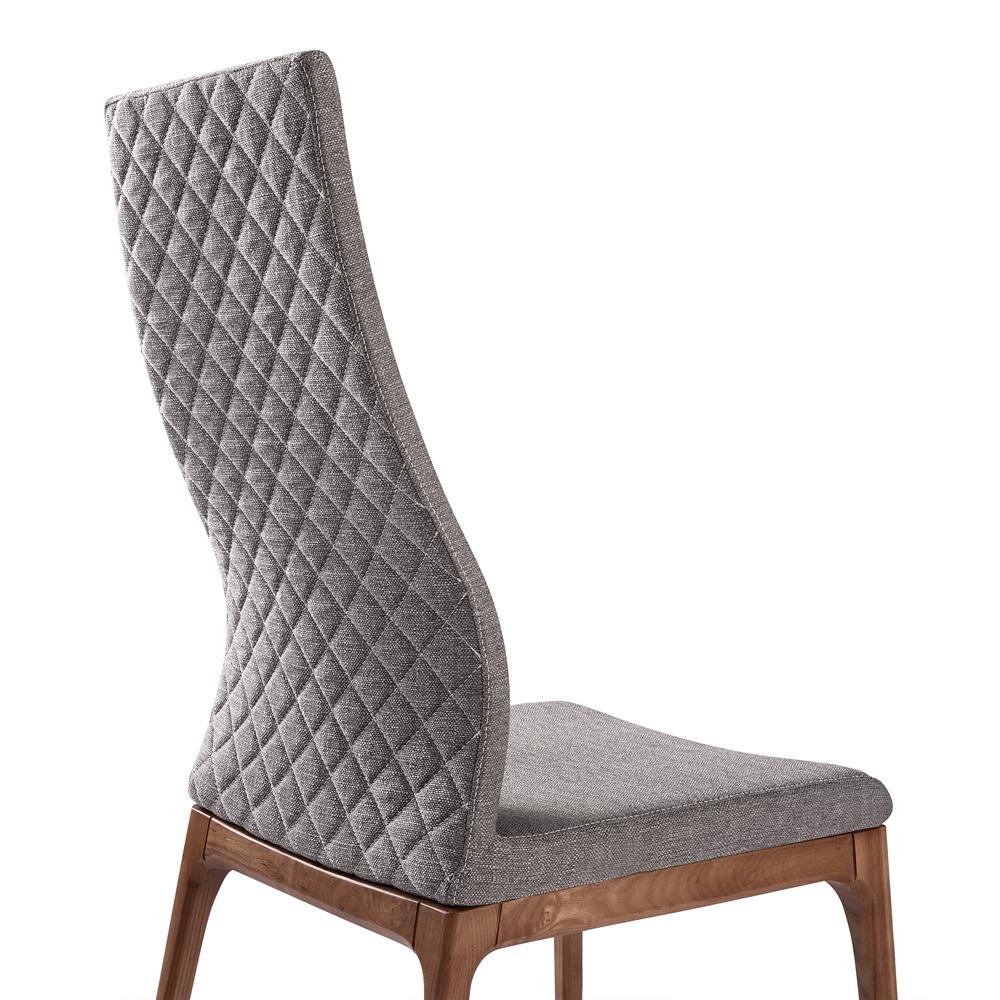 Armen Living - Parker Mid-Century Dining Chair in Walnut Finish and Gray Fabric (Set of 2) - LCPKSIGR veiw 3