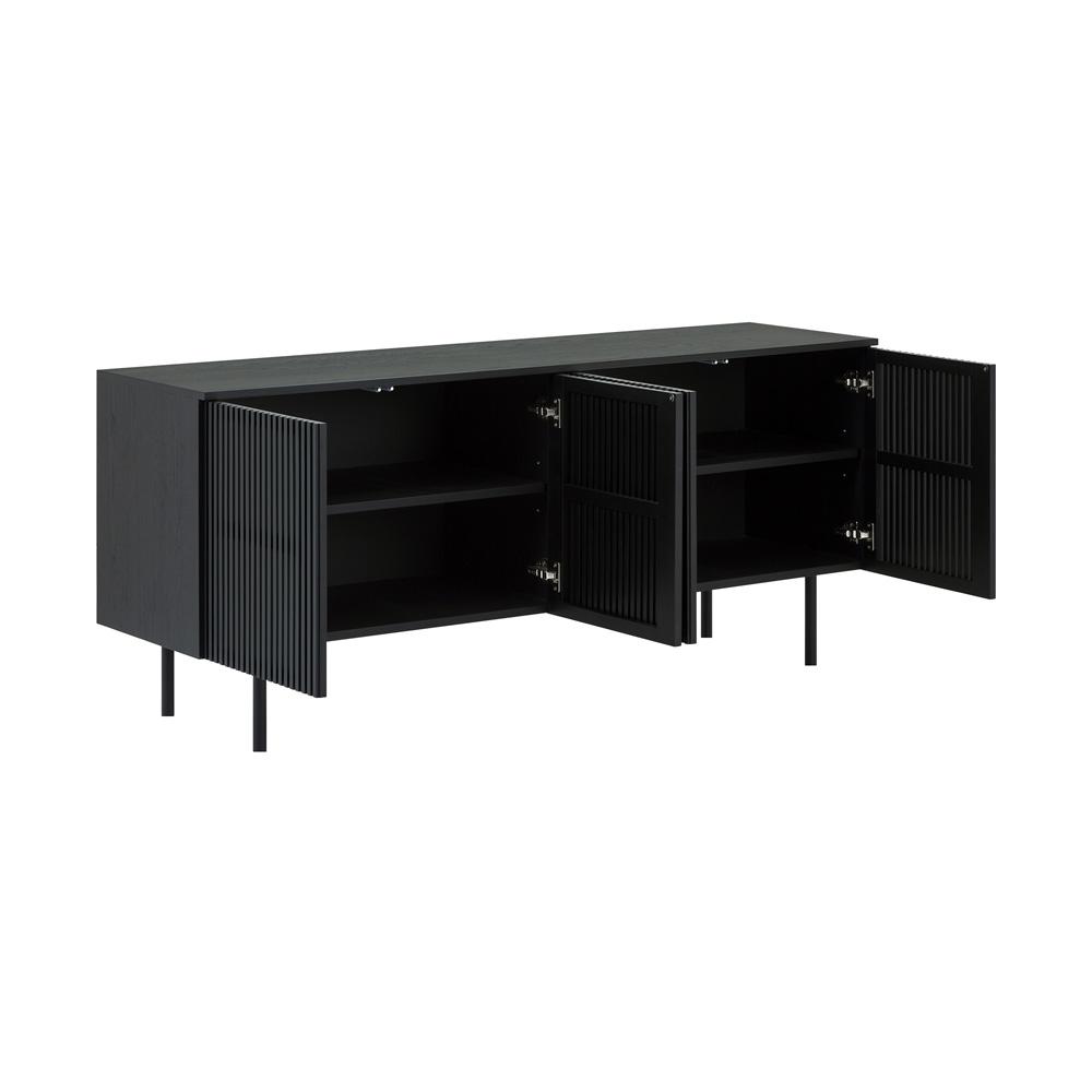 Armen Living - Pasadena 4 Door Wood Buffet Cabinet with Black Oak Finish - LCPABUBLK veiw 4