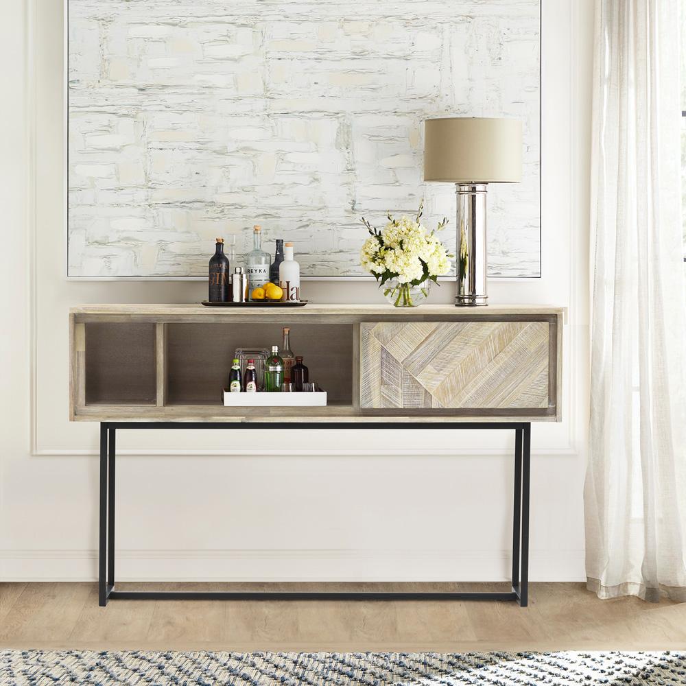 Armen Living - Peridot 1 Drawer Console Table in Natural Acacia Wood - LCPECNNAT veiw 5