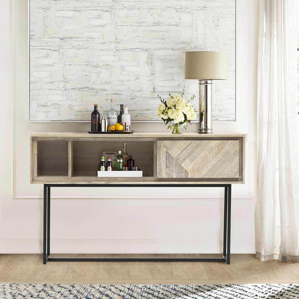 Armen Living - Peridot 1 Drawer Console Table in Natural Acacia Wood - LCPECNNAT veiw 6