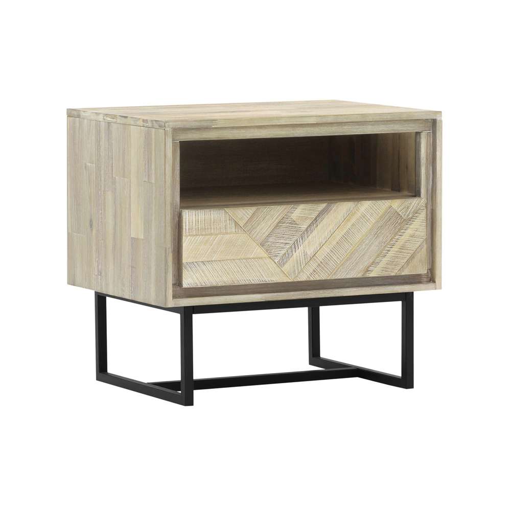 Armen Living - Peridot 1 Drawer Nightstand in Natural Acacia Wood - LCPELANAT veiw 1