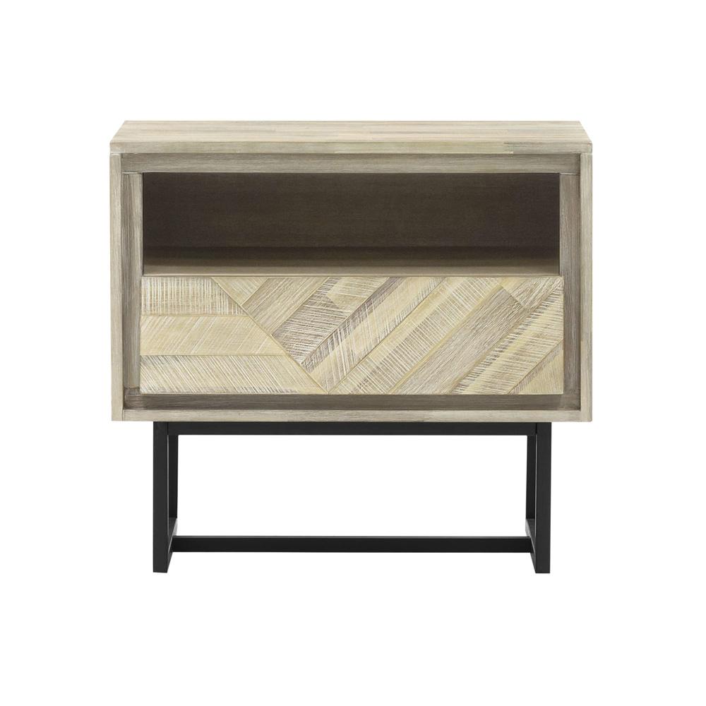 Armen Living - Peridot 1 Drawer Nightstand in Natural Acacia Wood - LCPELANAT veiw 2
