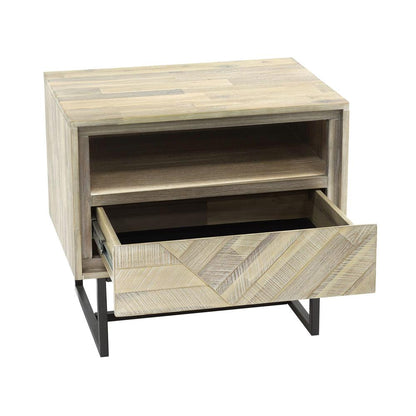 Armen Living - Peridot 1 Drawer Nightstand in Natural Acacia Wood - LCPELANAT veiw 3
