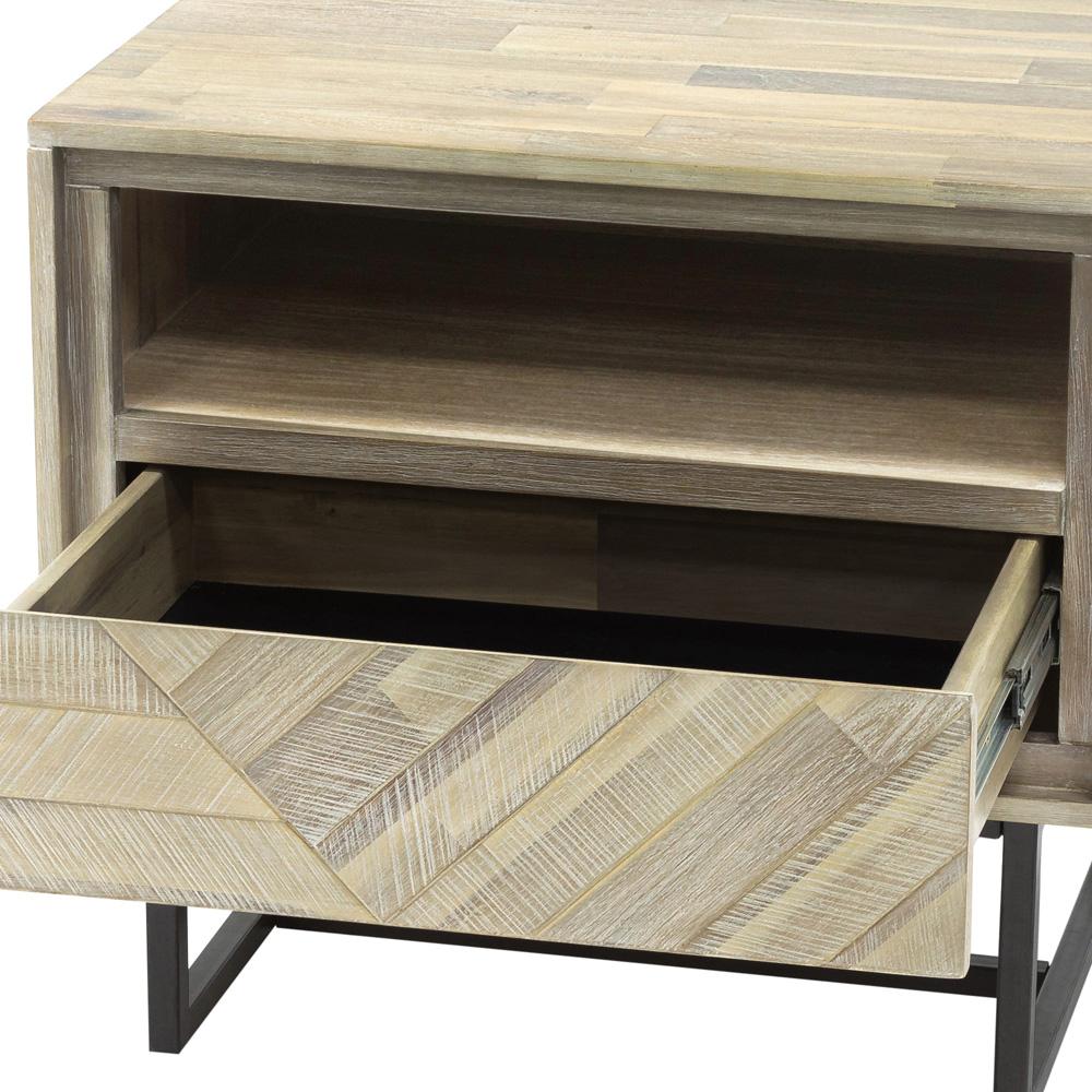 Armen Living - Peridot 1 Drawer Nightstand in Natural Acacia Wood - LCPELANAT veiw 4