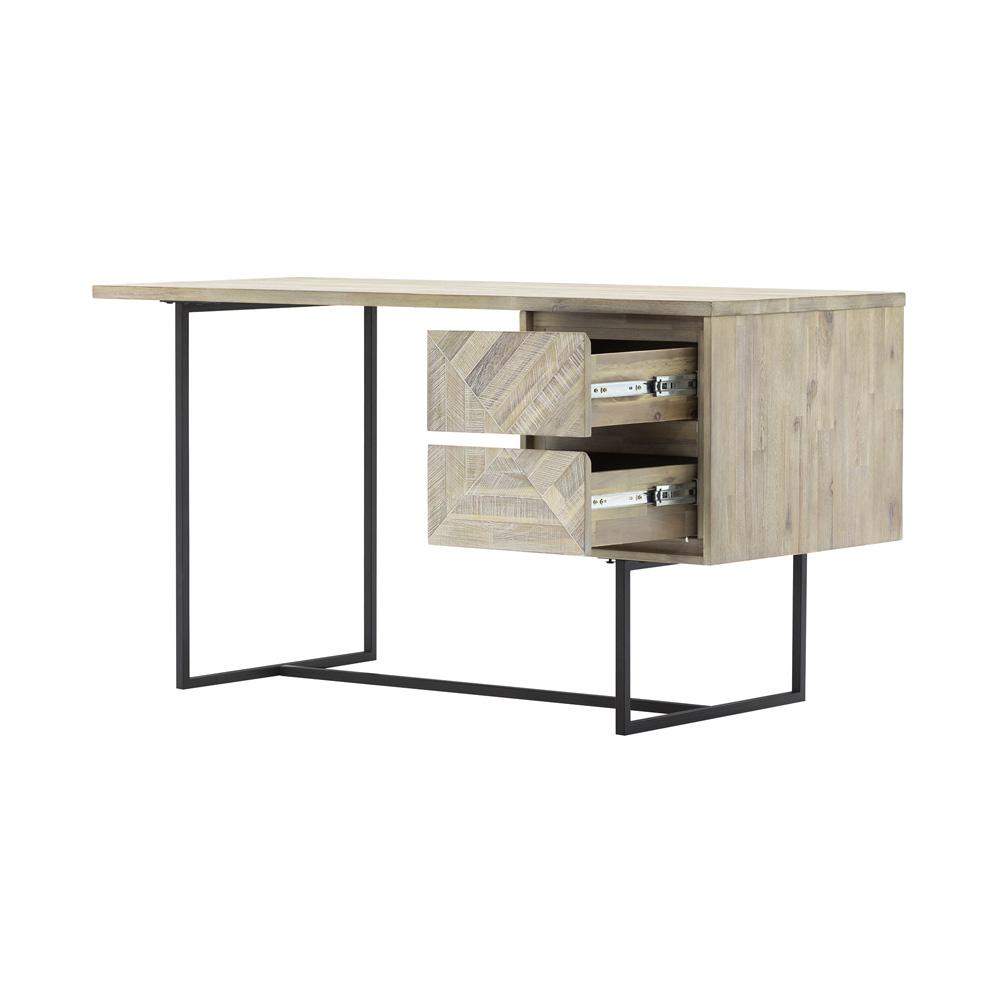 Armen Living - Peridot 2 Drawer Desk in Natural Acacia Wood - LCPEDENAT_CLOSEOUT veiw 2
