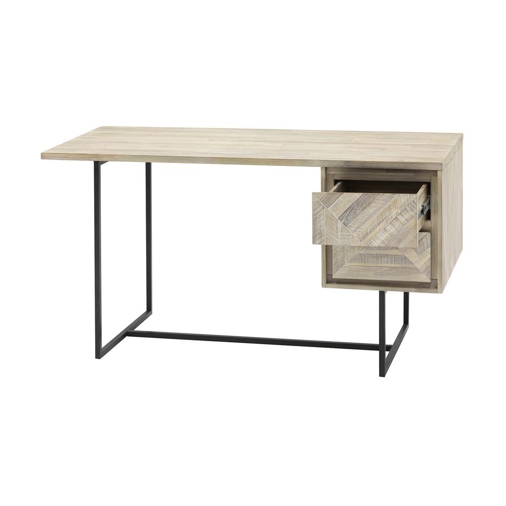 Armen Living - Peridot 2 Drawer Desk in Natural Acacia Wood - LCPEDENAT_CLOSEOUT veiw 4