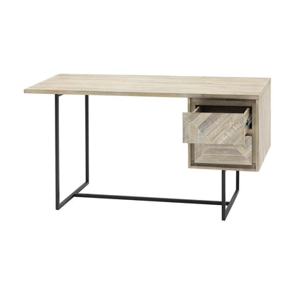 Armen Living - Peridot 2 Drawer Desk in Natural Acacia Wood - LCPEDENAT_CLOSEOUT veiw 4