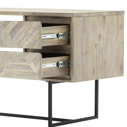 Armen Living - Peridot 2 Drawer Desk in Natural Acacia Wood - LCPEDENAT_CLOSEOUT veiw 6