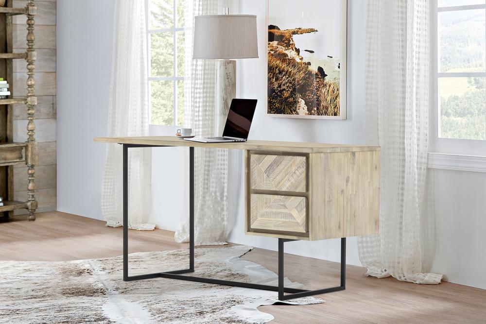 Armen Living - Peridot 2 Drawer Desk in Natural Acacia Wood - LCPEDENAT_CLOSEOUT veiw 7