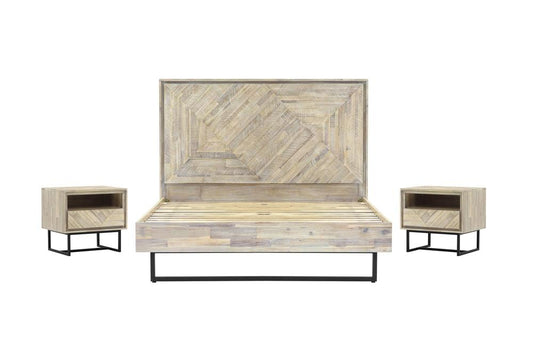 Armen Living - Peridot 3 Piece King Bedroom Set in Natural Acacia Wood - SETPEBDKG3A veiw 1