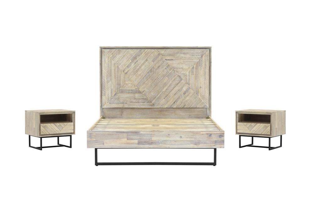 Armen Living - Peridot 3 Piece Queen Bedroom Set in Natural Acacia Wood - SETPEBDQN3A veiw 1