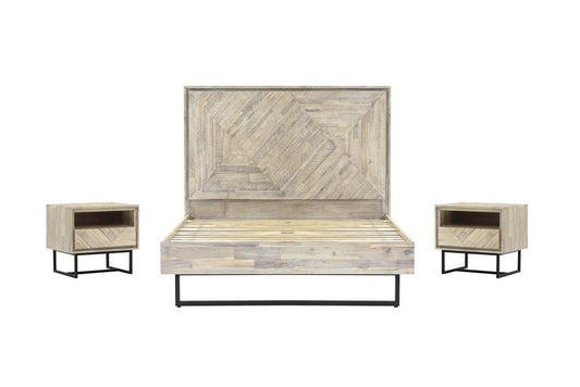 Armen Living - Peridot 3 Piece Queen Bedroom Set in Natural Acacia Wood - SETPEBDQN3A veiw 1