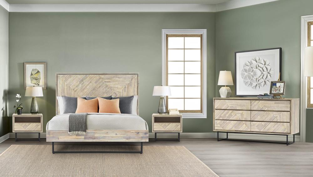Armen Living - Peridot 4 Piece King Bedroom Set in Natural Acacia Wood - SETPEBDKG4A veiw 10