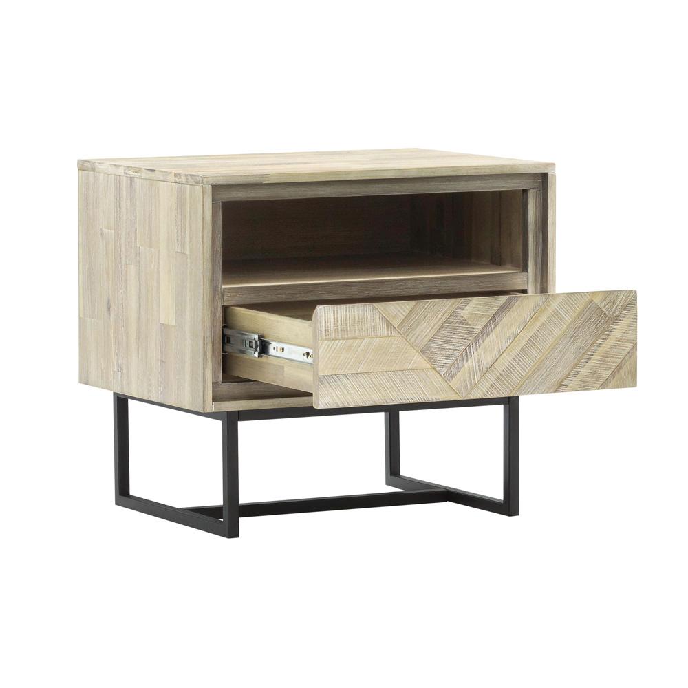 Armen Living - Peridot 4 Piece Queen Bedroom Set in Natural Acacia Wood - SETPEBDQN4A veiw 7
