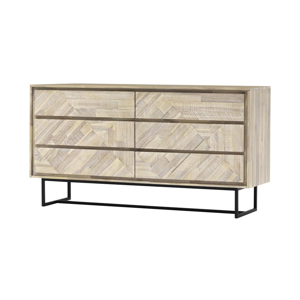 Armen Living - Peridot 6 Drawer Dresser in Natural Acacia Wood - LCPEDRNAT view 2