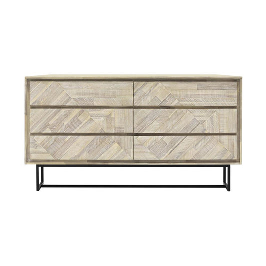 Armen Living - Peridot 6 Drawer Dresser in Natural Acacia Wood - LCPEDRNAT veiw 1