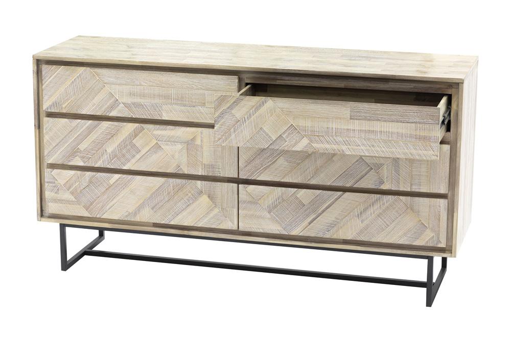 Armen Living - Peridot 6 Drawer Dresser in Natural Acacia Wood - LCPEDRNAT veiw 3