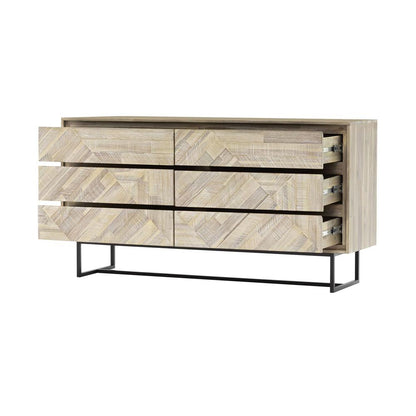Armen Living - Peridot 6 Drawer Dresser in Natural Acacia Wood - LCPEDRNAT veiw 4