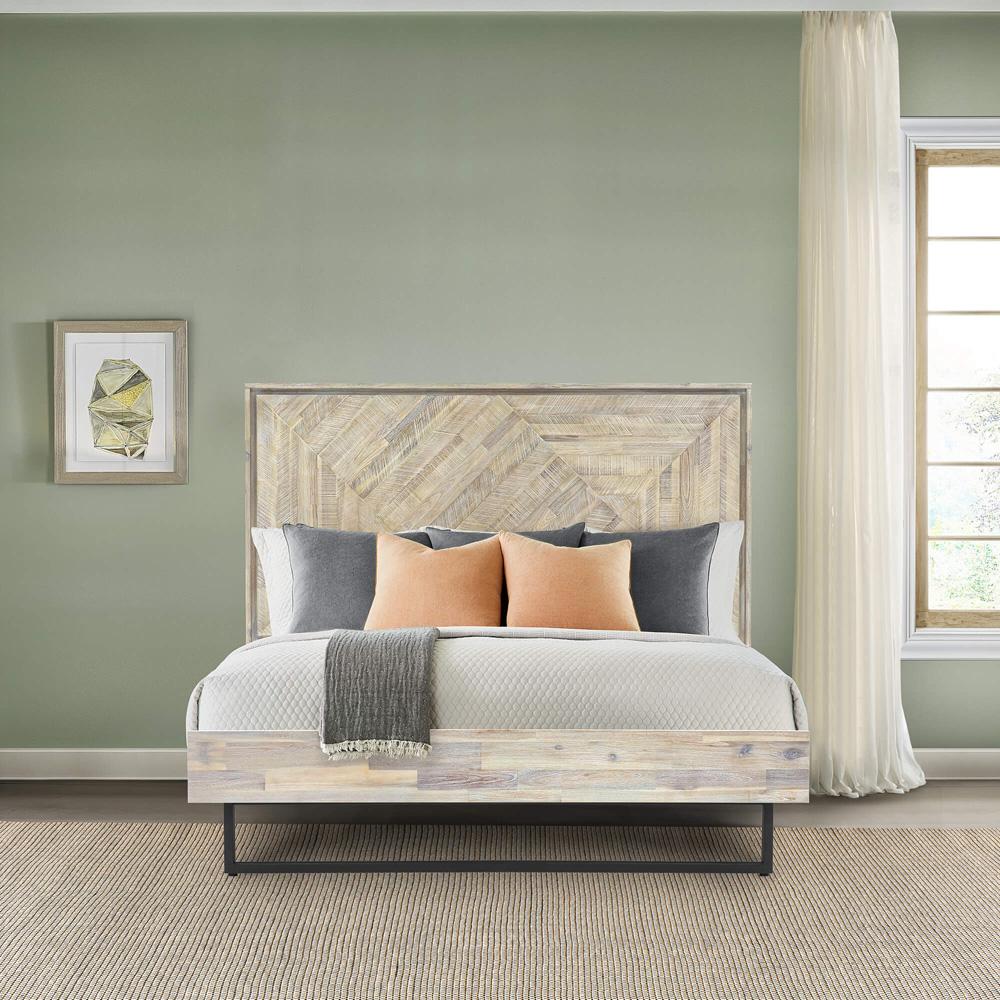 Armen Living - Peridot King Platform Bed Frame in Natural Acacia Wood - LCPEBDNATKG veiw 5