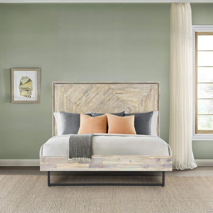 Armen Living - Peridot King Platform Bed Frame in Natural Acacia Wood - LCPEBDNATKG veiw 5