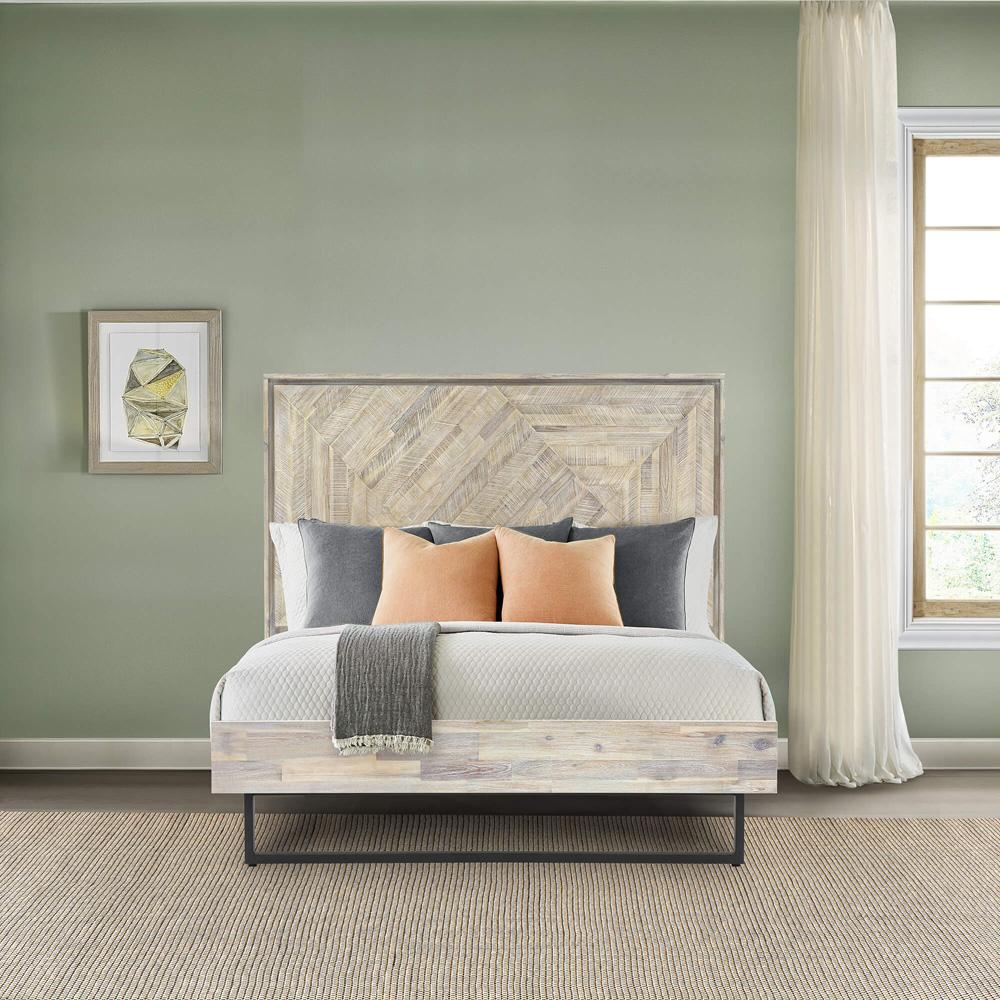 Armen Living - Peridot Queen Platform Bed Frame in Natural Acacia Wood - LCPEBDNATQN veiw 6