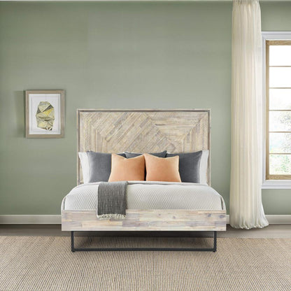 Armen Living - Peridot Queen Platform Bed Frame in Natural Acacia Wood - LCPEBDNATQN veiw 6
