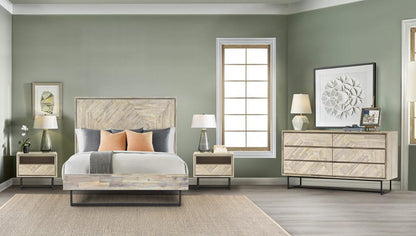 Armen Living - Peridot Queen Platform Bed Frame in Natural Acacia Wood - LCPEBDNATQN veiw 7