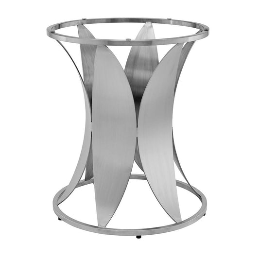 Armen Living - Petal Modern Glass and Stainless Steel Round Pedestal Dining Table - LCPTDIGLBS veiw 1