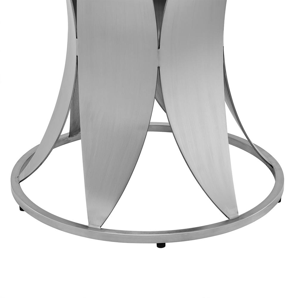 Armen Living - Petal Modern Glass and Stainless Steel Round Pedestal Dining Table - LCPTDIGLBS veiw 4