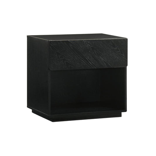 Armen Living - Petra 1 Drawer Wood Nightstand in Black Finish - LCPTLABLK veiw 2