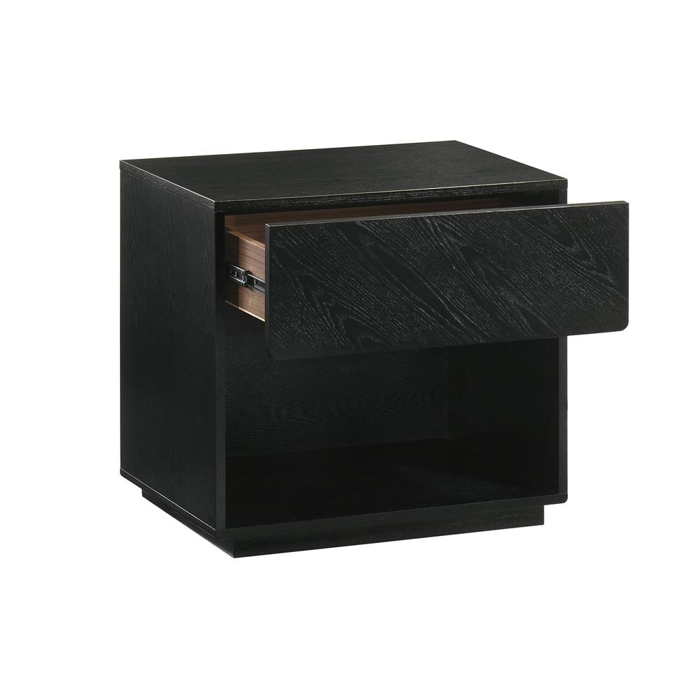 Armen Living - Petra 1 Drawer Wood Nightstand in Black Finish - LCPTLABLK veiw 3