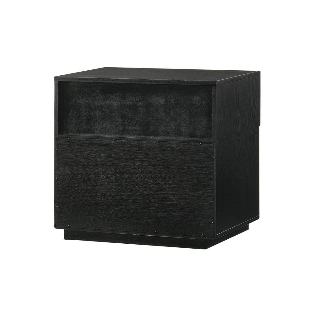 Armen Living - Petra 1 Drawer Wood Nightstand in Black Finish - LCPTLABLK veiw 4
