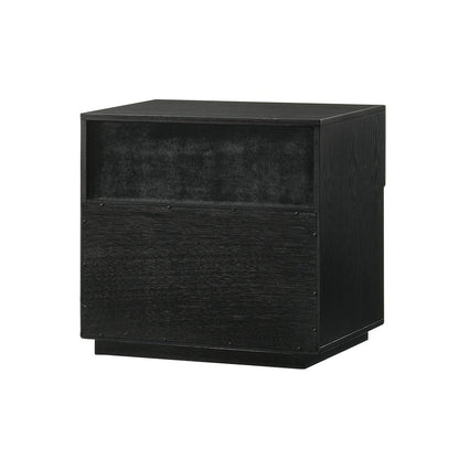 Armen Living - Petra 1 Drawer Wood Nightstand in Black Finish - LCPTLABLK veiw 4