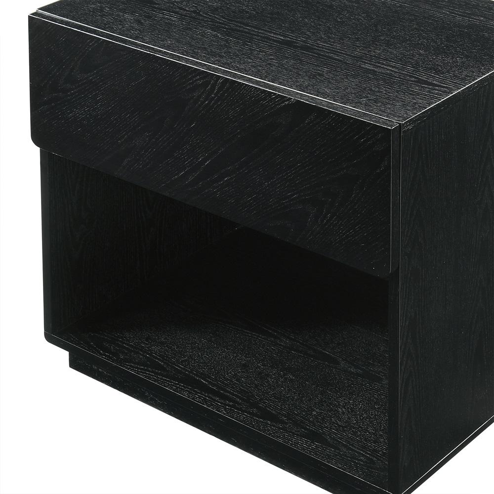 Armen Living - Petra 1 Drawer Wood Nightstand in Black Finish - LCPTLABLK veiw 7
