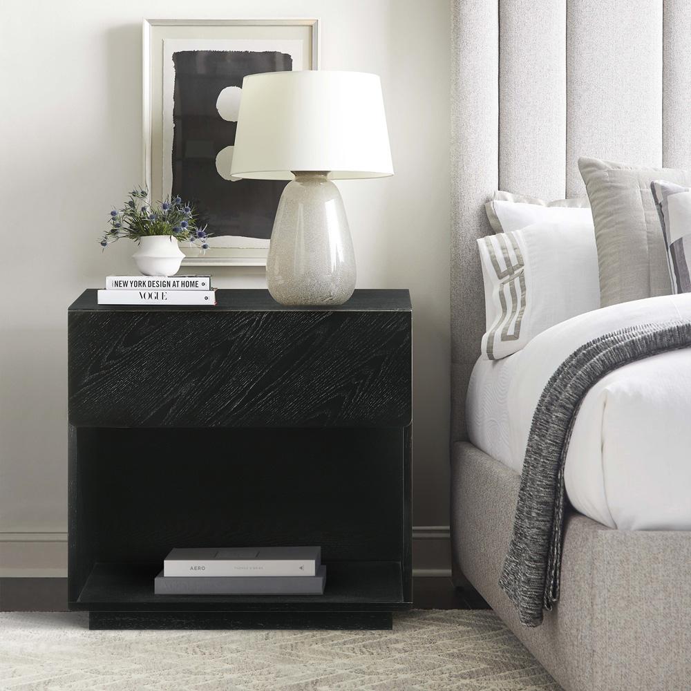 Armen Living - Petra 1 Drawer Wood Nightstand in Black Finish - LCPTLABLK veiw 8