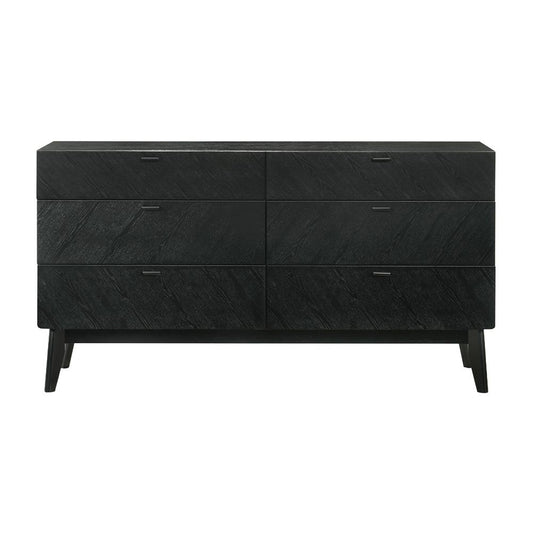 Armen Living - Petra 6 Drawer Wood Dresser in Black Finish - LCPTDRBLK veiw 1