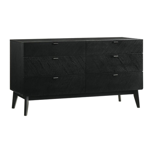 Armen Living - Petra 6 Drawer Wood Dresser in Black Finish - LCPTDRBLK veiw 2