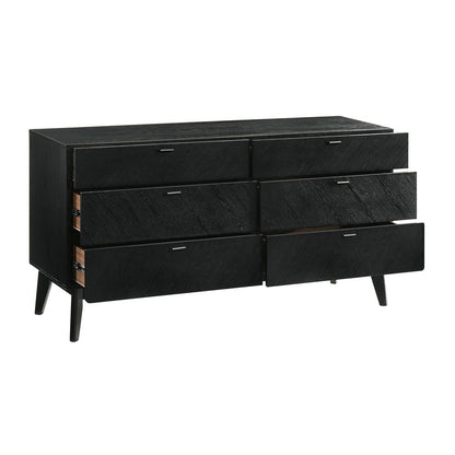 Armen Living - Petra 6 Drawer Wood Dresser in Black Finish - LCPTDRBLK veiw 3